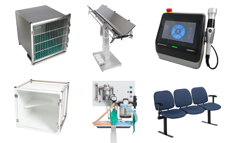 Picture showing different veterinary equipment for veterinary practices